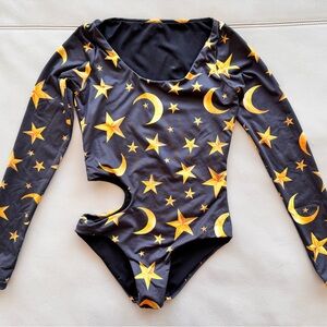 Girl's SUBMARINE One Piece Rashguard Swimsuit w/ Stars Size 8